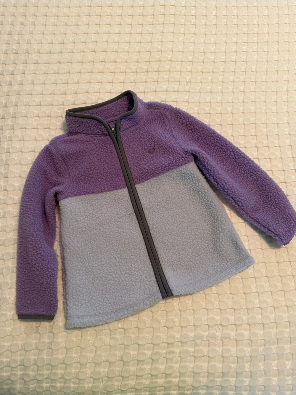 OshKosh B'gosh Purple and Light Gray/blue Colorblock Sherpa Jacket